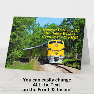 Add Names Steam Train Men Man Happy Birthday Card
