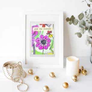 Add our Kid's Drawing Photo Cute Custom Stepmother Foil Holiday Card