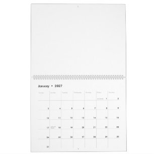 add own design 11" x 14.25" Two Page Large White Calendar