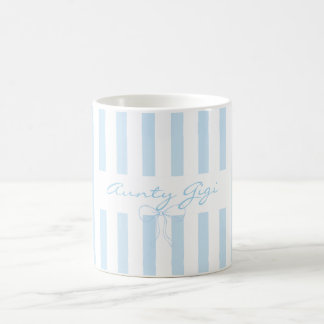Add Own Text Aunty baby blue striped Coffee Mug