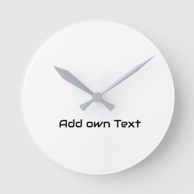 Add own text Printed text name Stylish Acrylic Round Clock (Front)