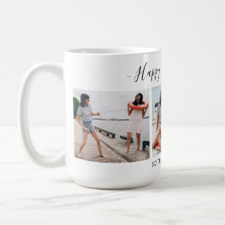 Add Own Text Script 3 Photo Collage Friendsgiving Coffee Mug