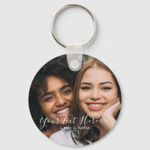 Add Own Text upload photo and names and date  Key Ring