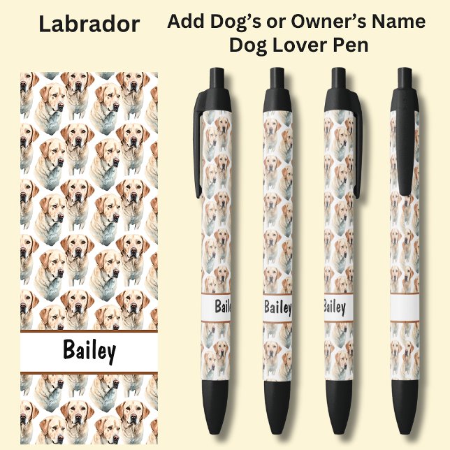 Add Owner's or Dog's Name, Labrador Black Ink Pen (Creator Uploaded)