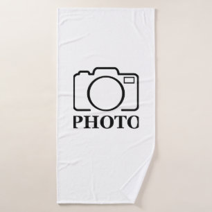 Add Personalised Photo Wedding Modern Cute Elegant Bath Towel