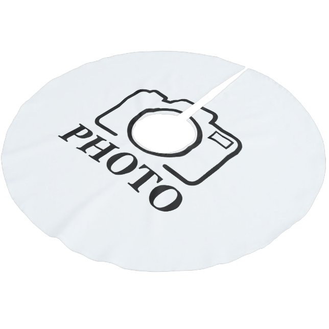 Add Personalised Photo Wedding Modern Cute Elegant Brushed Polyester Tree Skirt (Angled)