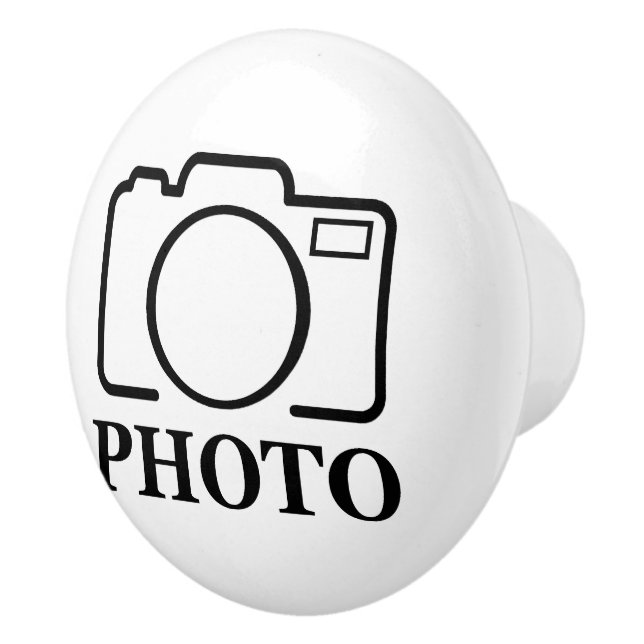 Add Personalised Photo Wedding Modern Cute Elegant Ceramic Knob (Right)