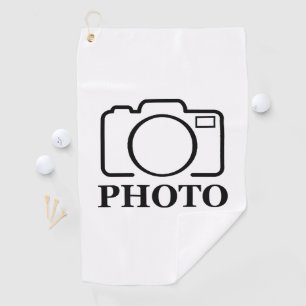 Add Personalised Photo Wedding Modern Cute Elegant Golf Towel