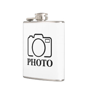 Add Personalised Photo Wedding Modern Cute Elegant Hip Flask