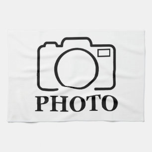 Add Personalised Photo Wedding Modern Cute Elegant Tea Towel