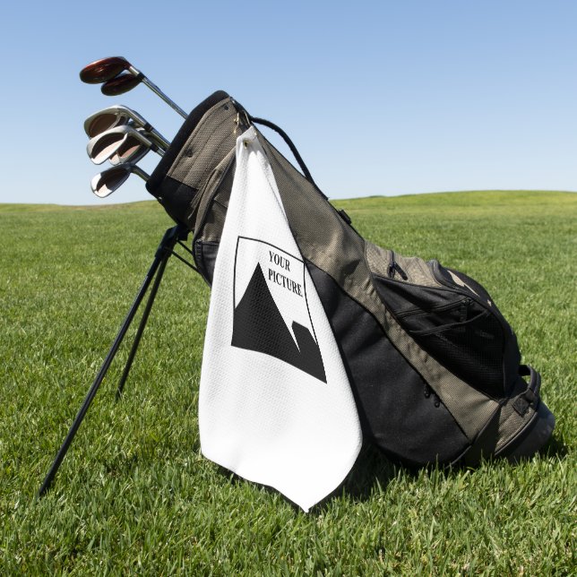 Add Personalised Picture Business Company Name Golf Towel (Green)
