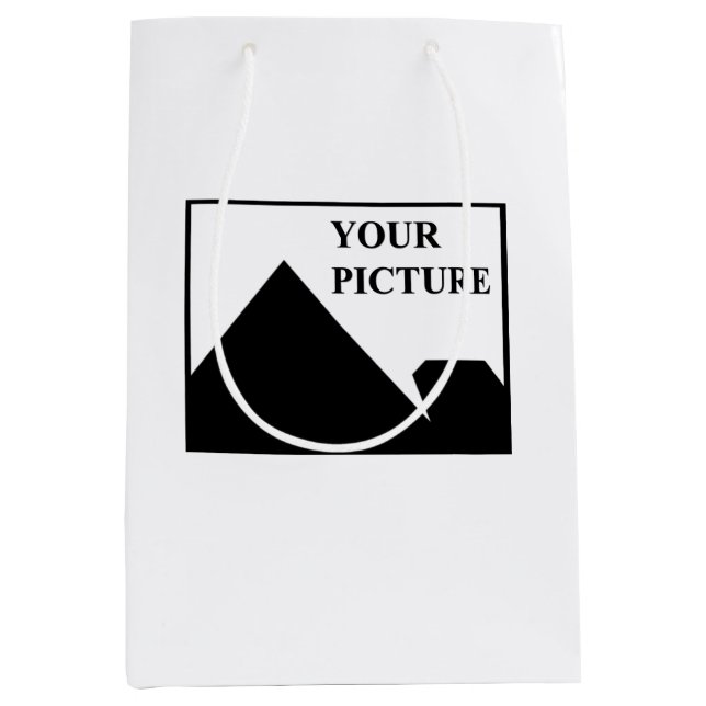 Add Personalised Picture Business Company Name Medium Gift Bag (Front)