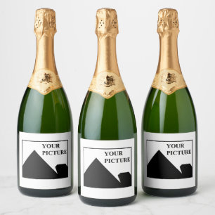 Add Personalised Picture Business Company Name Sparkling Wine Label