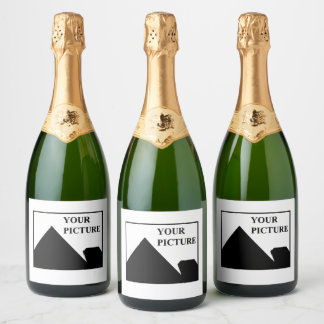 Add Personalised Picture Business Company Name Sparkling Wine Label