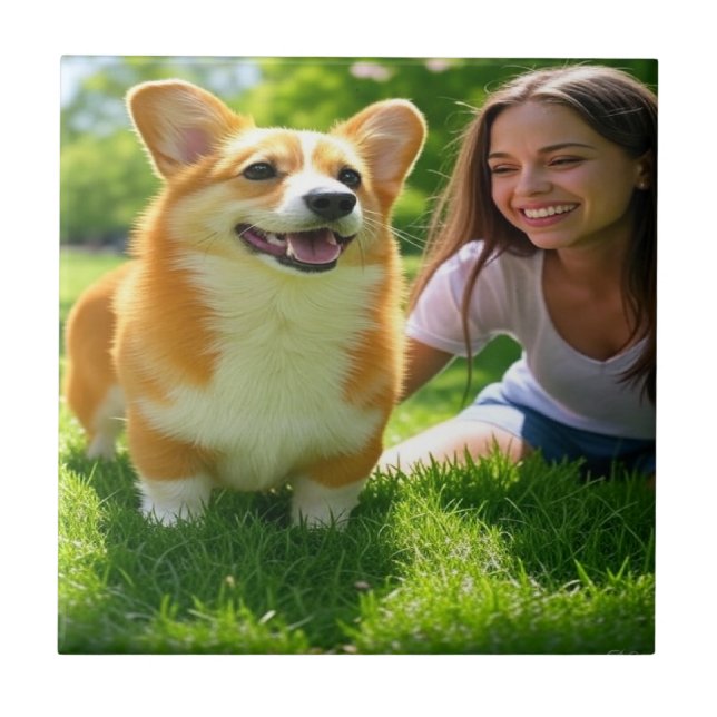 Add Pet Photo Personalise Customise Ceramic Tile (Front)