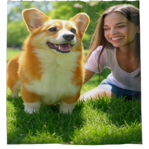 Add Pet Photo Personalise Customise Shower Curtain