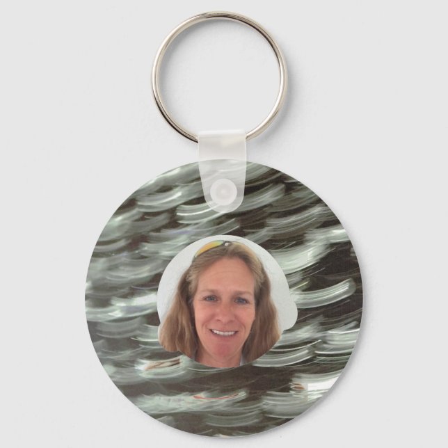 Add Photo Blizzard Circle Frame Key Ring (Front)