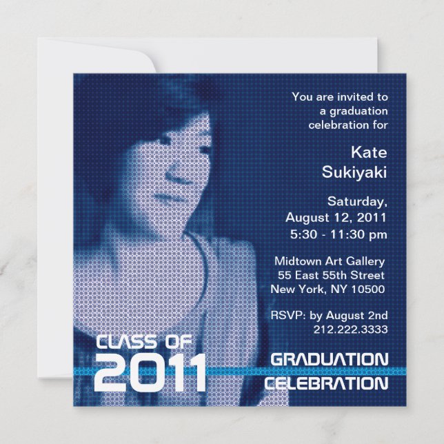 Add Photo Class of 2011 Invitation Sci fi Blue 6 (Front)