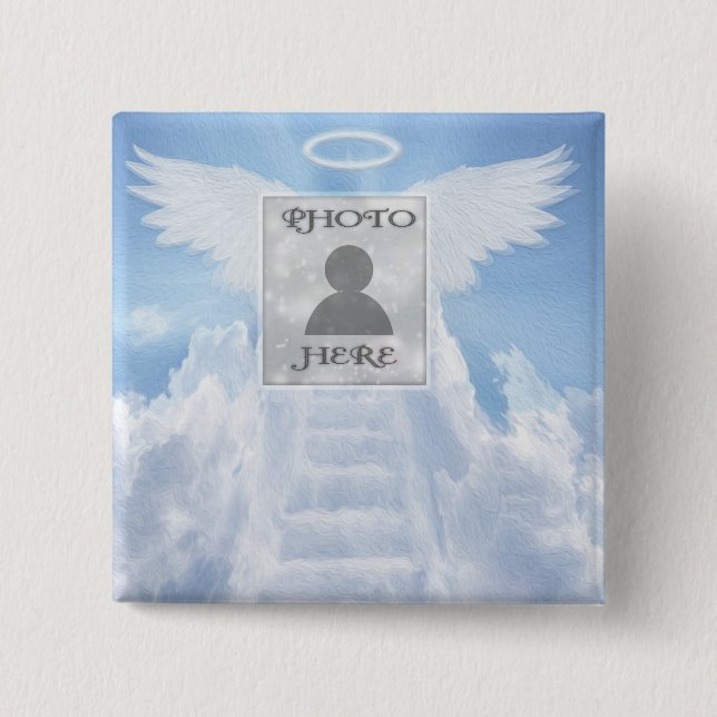 Add Photo Custom Memorial 15 Cm Square Badge (Front)