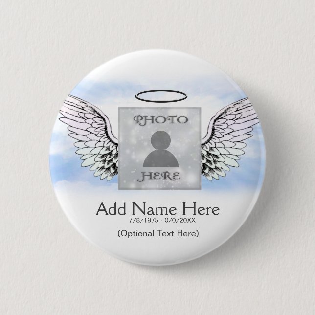 Add Photo Custom Memorial 6 Cm Round Badge (Front)