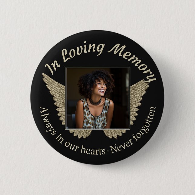 Add Photo Custom  Memorial 6 Cm Round Badge (Front)