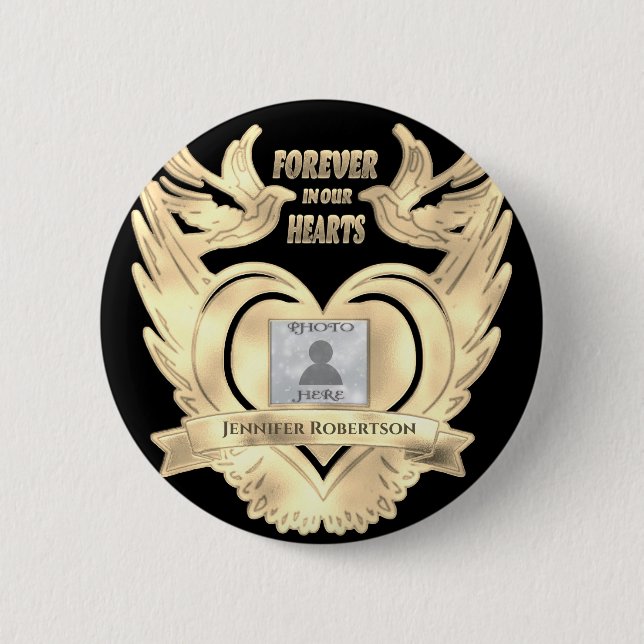 Add Photo Custom Memorial 6 Cm Round Badge (Front)