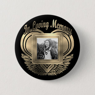 Add Photo Custom Memorial Heart 6 Cm Round Badge