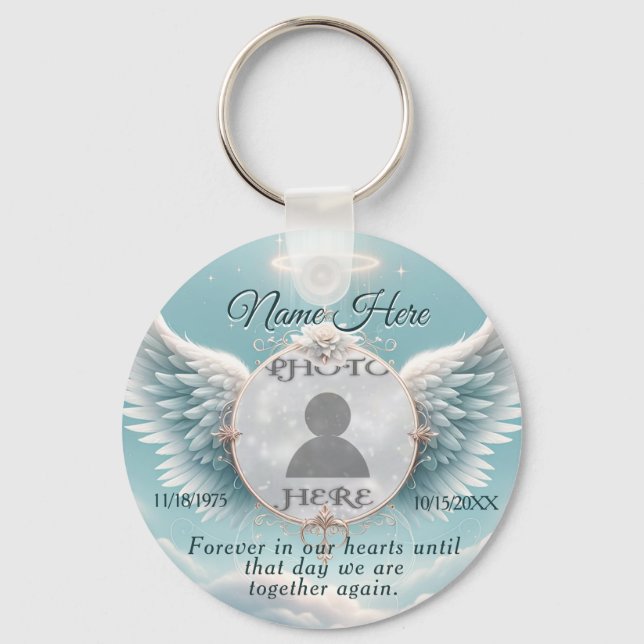 Add Photo Custom Memorial Key Ring (Front)