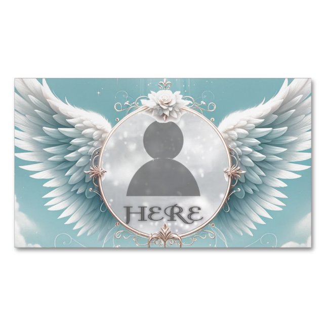 Add Photo Custom Memorial Magnetic Business Card (Front)