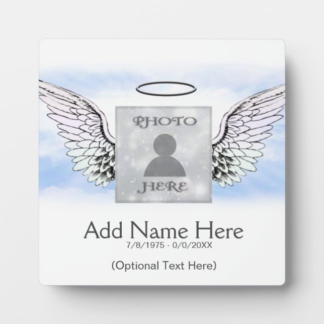 Add Photo Custom Memorial Plaque (Front)