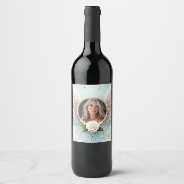Add Photo Custom Memorial Wine Label (Front)