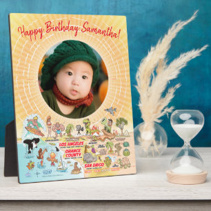 Add Photo & Edit Text Southern Cal Cartoon Plaque