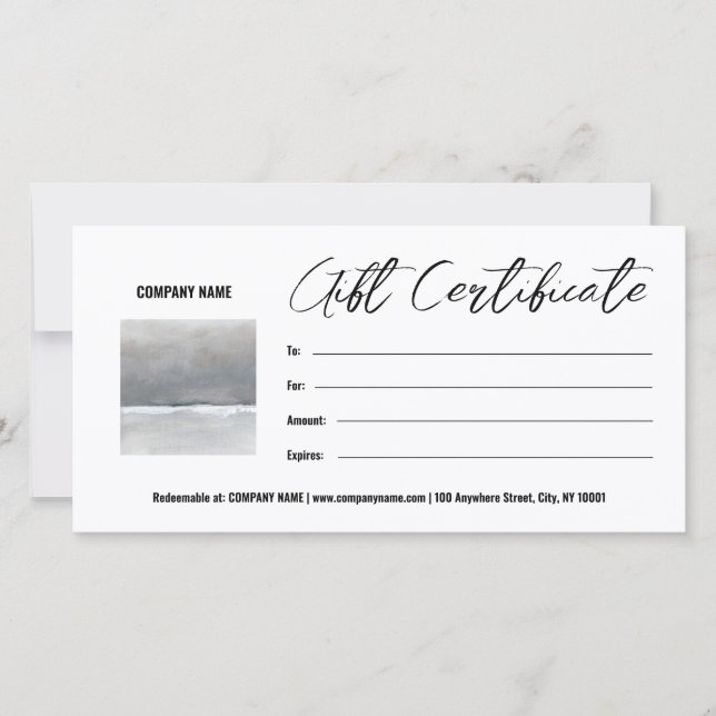 Add Photo Gift Certificate Template Customisable  (Front)