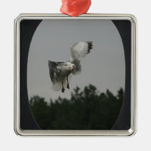 Add Photo Large Oval Frame(black) Metal Ornament