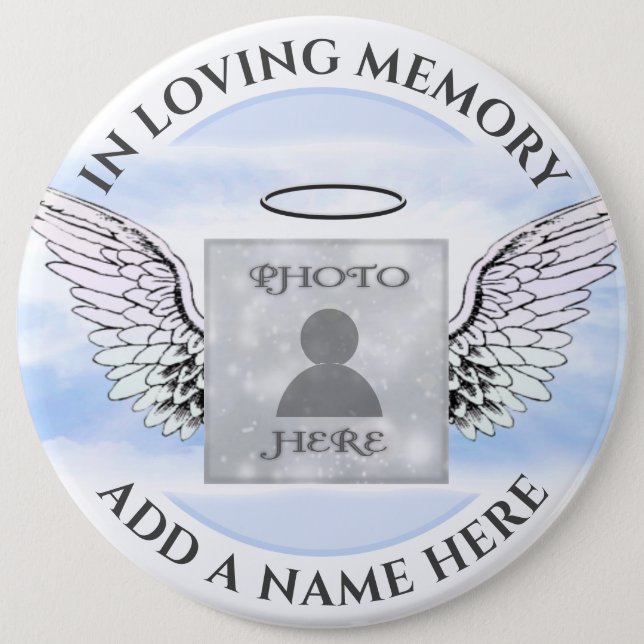Add Photo Memorial 6 Cm Round Badge (Front)