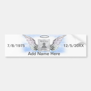 Add Photo   Memorial Wings Bumper Sticker