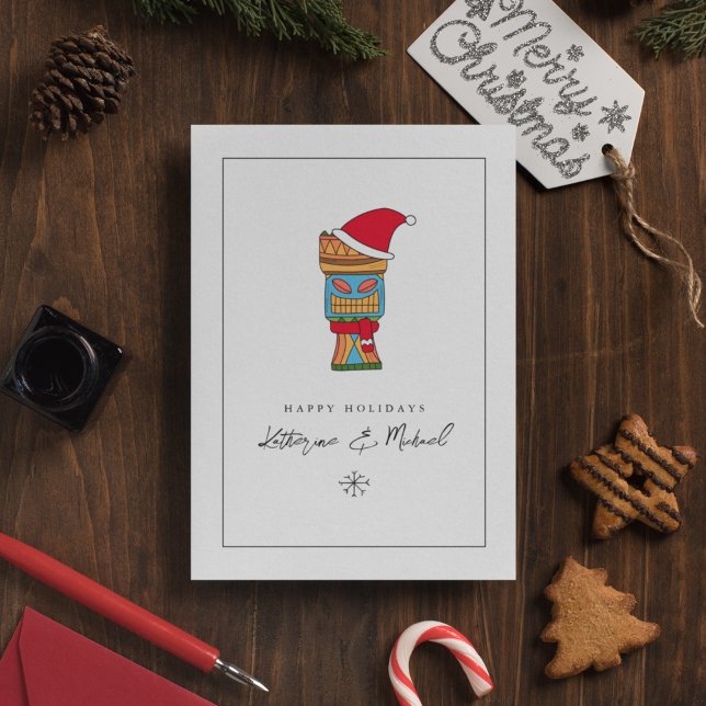 ADD PHOTO | Merry Christmas Tiki Invitation (Creator Uploaded)