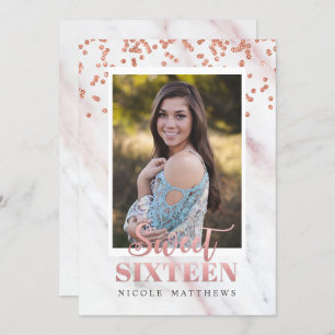 ADD PHOTO - Modern Sweet 16 nvitation Invitation