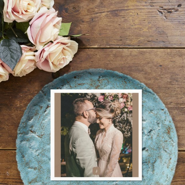 Add Photo Monogram Wedding Napkin (Creator Uploaded)