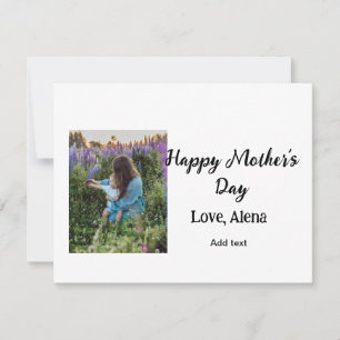 Add photo name classic elegant Happy mother's day Card