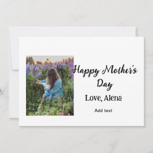 Add photo name classic elegant Happy mother's day  Card