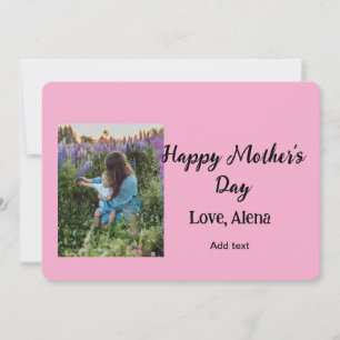Add photo name classic elegant Happy mother's day  Card