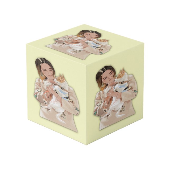 Add Photo Personalise Cube (Front Angled)