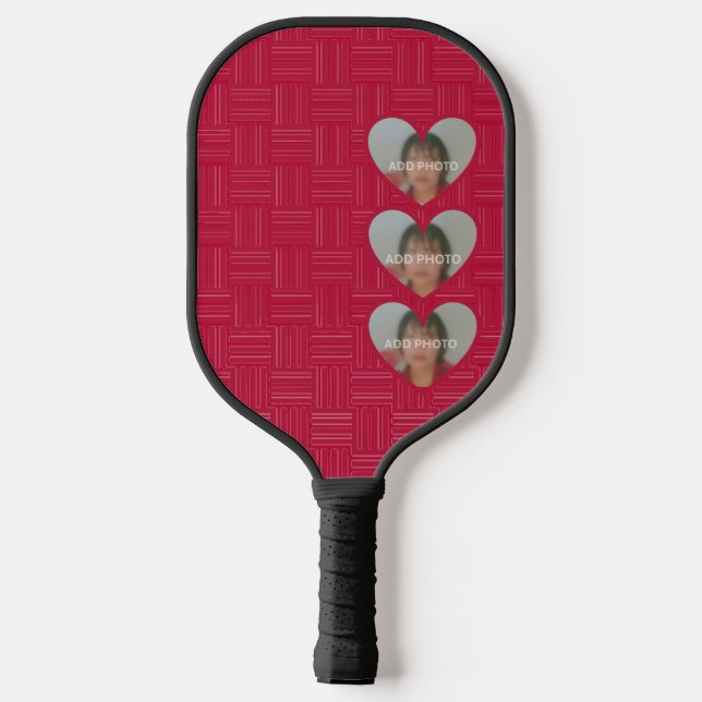 Add Photo Red Pickleball Paddle (Back)