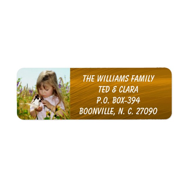 ADD PHOTO* RETURN ADDRESS LABEL (Front)