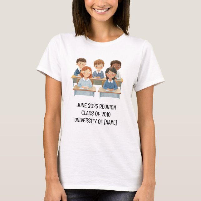 Add Photo Text Make Your Own Class Reunion Custom T-Shirt (Front)