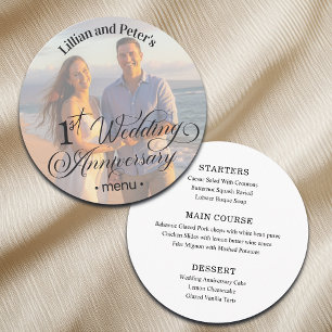 Add Photo Text Overlay 1st Wedding Anniversary Menu