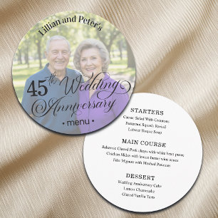 Add Photo Text Overlay 45th Wedding Anniversary  Menu