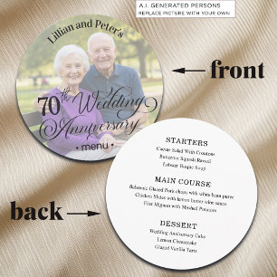 Add Photo Text Overlay 70th Wedding Anniversary  Menu