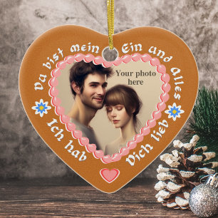 Add Photo to this Romantic German 'Lebkuchen' Ceramic Ornament